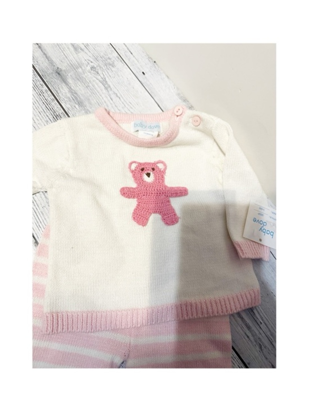 Baby Dove Pink Knit Set NWT 3/6 MTH